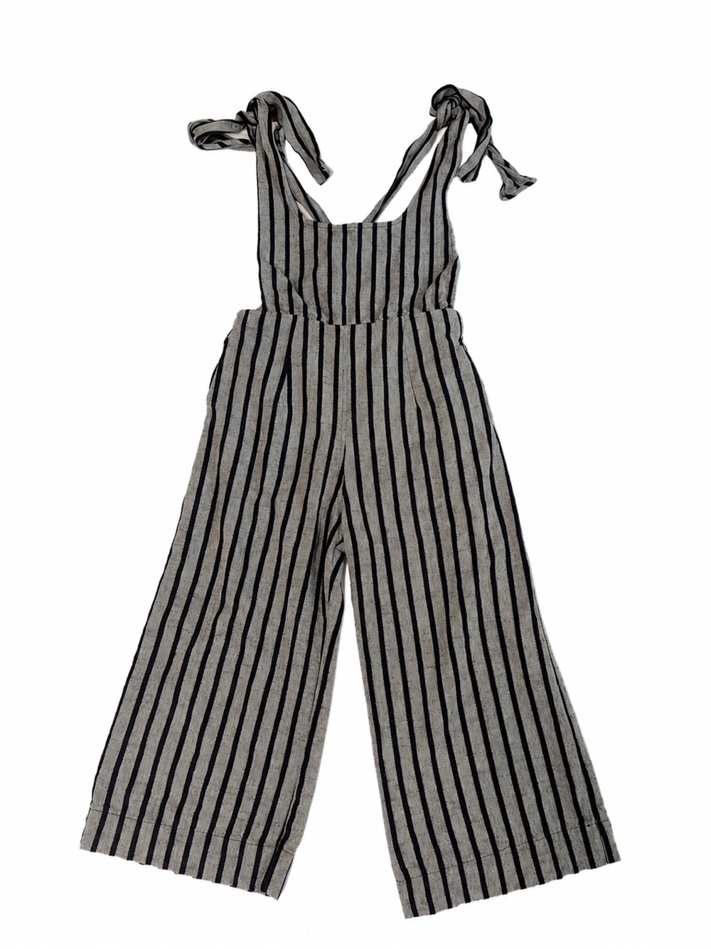 Ace & Jig Black and White Striped Tie-Shoulder Wide-Leg Jumpsuit size small